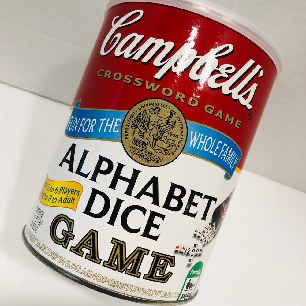 Campbell's Soup Can Crossword Dice Game NEW 8+‎ 2-6 Players SEALED Game Night